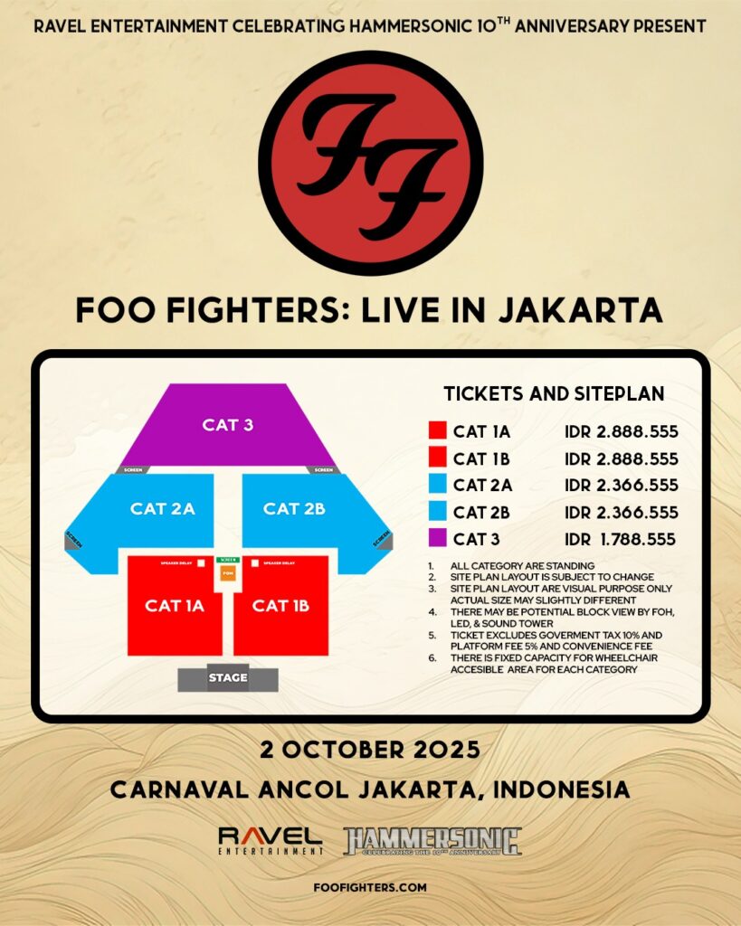 Foo Fighters mulai tur Asia 2025 dari Indonesia